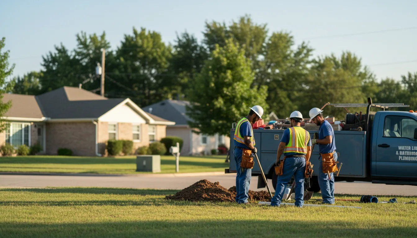 Residential water line and bathroom plumbing service in Meade, KS